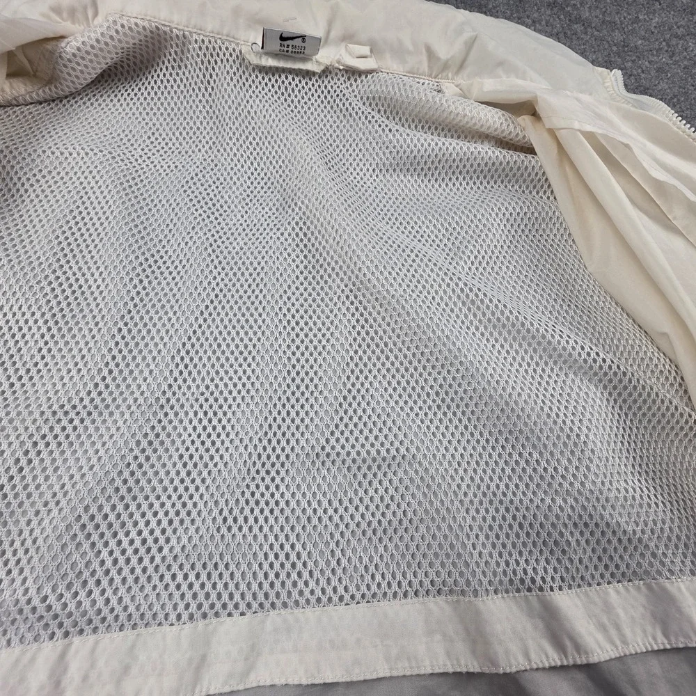 Vintage 90s Nike Windbreaker Jacket Men's XL White Nylon Made in USA Hooded Y2K‎